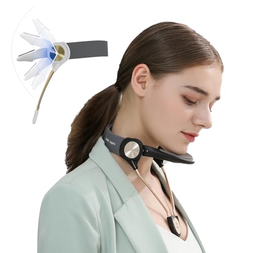 Adjustable Neck Support, Portable Neck Traction Device, Decompressed, Shaping, Fashion Neck Brace Cervical Collar, Forward Neck Posture Corrector for Office Worker Student Daily Life (L, Black)
