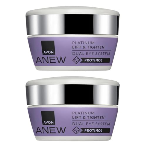 AVON Anew Platinum Eye Cream System Day & Night Duo with Protinol Anti-Aging Treatment for Firmer Eyes 0.67 fl oz Each 2 Pack