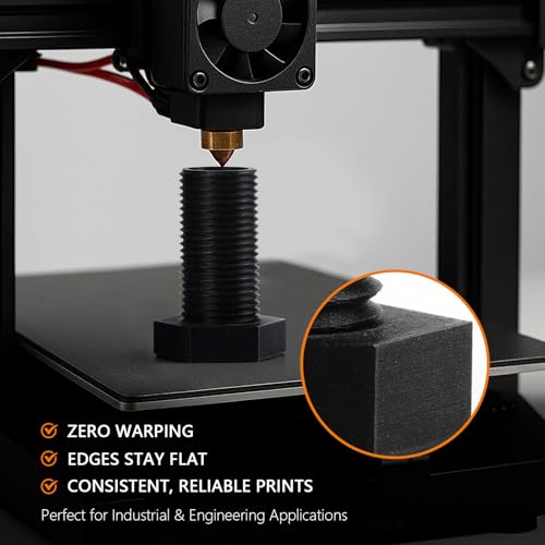 Image of PP Filament 1.75mm Polypropylene Filament, Black 1kg /2.2lbs Durable Semi-Flexible 3D Printer Filament for Functional Parts & Prototyping, No Warping, 5 Build Sheets Included