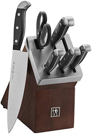 J.A. Henckels International Statement Kitchen Knife Set, 7-pc, Knife Sharpener, Professional Chef Knife Set, Chef Knife Set, Paring Knife, Utility Knife, Dark Brown