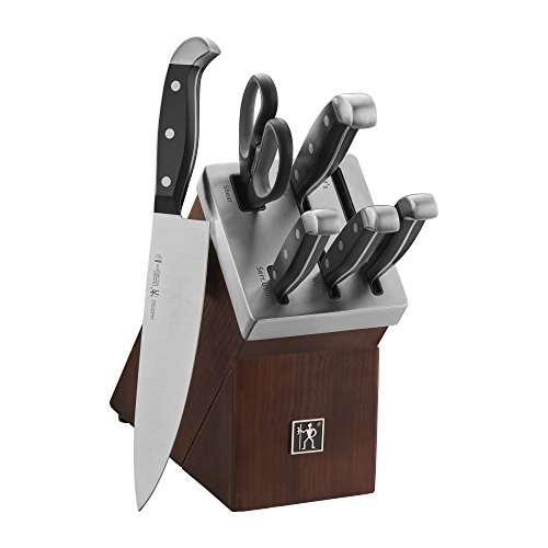 J.A. Henckels International Statement Kitchen Knife Set, 7-pc, Knife Sharpener, Professional Chef Knife Set, Chef Knife Set, Paring Knife, Utility Knife, Dark Brown