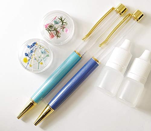 Amazon Co Jp Mokumoku ハーバリウム ボールペン 手作り キットセット オイル 花材 ライトブルー スレートグレイ2本セット 文房具 オフィス用品