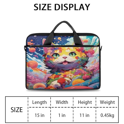 Bolsa para laptop Art Style Flower Cat 15 pulgadas miniatura 2