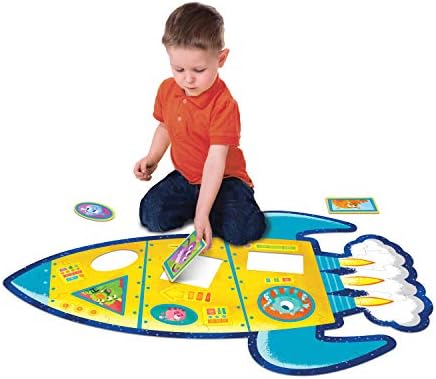 Peaceable Kingdom Shimmery Rocket Floor Puzzle - 39 Piece Giant Floor Puzzle for Kids Ages 5 & up - Fun-Shaped Puzzle Pieces - Great for classrooms 3 41cjD1NaESL. AC