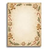Gingerbread Cheer Christmas Stationery - 8.5' x 11' - 50 Sheets
