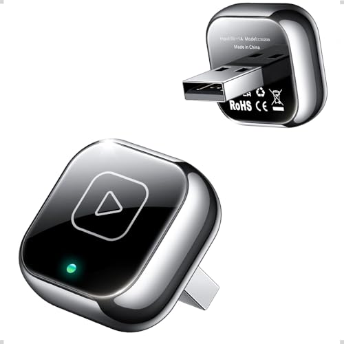 Mavlou Wireless Carplay & Android Auto Adapter, Metal Design Mini & Stable 2-in-1 Dongle, Convert Vehicle's Wired CarPlay/Android Auto to Wireless, for iOS 10+/Android 11+ & Cars from 2016 (Gray)