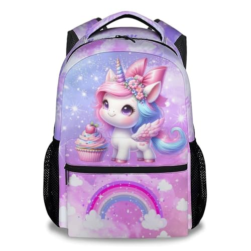 Backpack for Girls - Unicorn Backpack for Kids Toddler - Girls Bookbag School Supplies - 17 Inch Cute School Bag for Primary/Kindergarten/Preschool