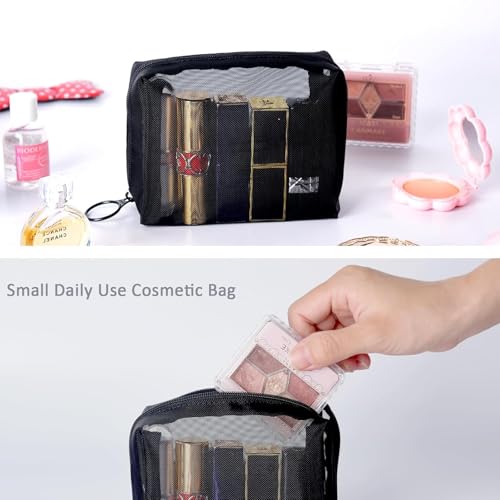 Image of Patu Zipper Mesh Bags, Beauty Makeup Cosmetic Accessories Organizer, Travel Toiletry Kit Set Storage Pouch, Multicolor, S, Cuboid, Assorted (5 pcs)