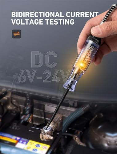 Test Light Automotive, Circuit Tester 6V-12V-24V DC Car Electrical Test Pen with Alligator Clip and Long Steel Probe, Continuity Voltage Fuse Tester for Sedan, SUV, RV and Truck β image 4