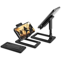 Escritorio Celular TIESOME Soporte plegable para teléfono para escritorio, ángulo ajustable de altura para teléfono celular para escritorio, soporte totalmente plegable, compatible con todos los teléfonos móviles