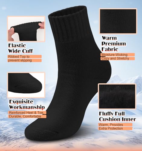DHSO 4 Pairs Women's Thermal Socks - Thick, Warm, Cozy Crew Socks for Winter Hiking, Running, Gifts4