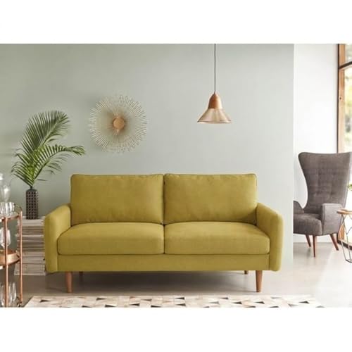 Image of Morrone Velvet Loveseat 2-Seater Sofa, Modern Upholstered Couch for Living Room, Bedroom and Office, Plush Cushion Accent Seating Furniture (Golden, 2 Seater)