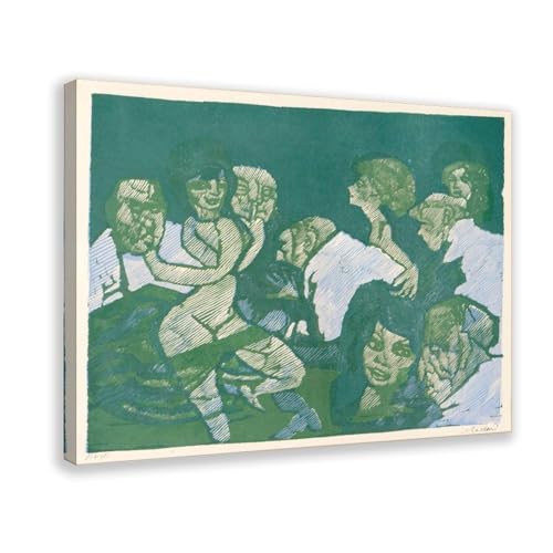 Poster Mino Maccari toile avec cadre suspendu pour mur vide sans percer