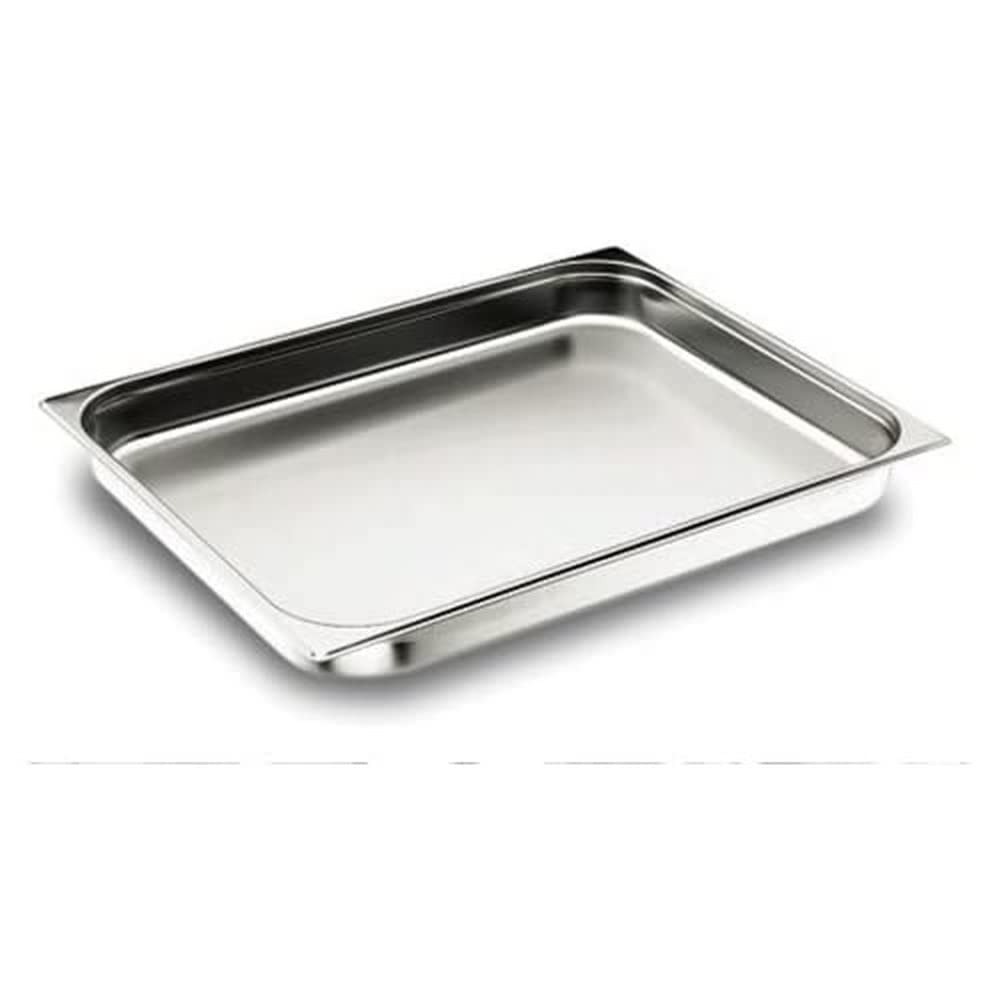 LACOR 66010 - Cubeta Gastronorm 2/1 530x650x100 Sin Asa Acero Inoxidable | En acero inox 18/10, conserva y transporta alimentos; ideal para cocina profesional y uso diario en casa, versátil y duradero