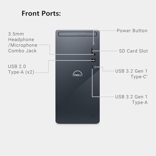 Image of Dell Inspiron Business Desktop | Intel Core i7-12700 Processor (12 cores, 4.9 GHz)| 32GB RAM & 2TB PCIe SSD & 1TB HDD|HDMI, USB-C, Wi-Fi 6, Bluetooth, RJ-45| Keyboard & Mouse Included| Windows 11 Pro