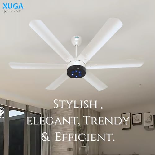 Image of XUGA Jovian F6F Premium Smart 1200mm, BEE 5-star BLDC fan,6 Blade,Remote Ceiling fan for Home, 100% Copper Motor,Energy Saving, High Air Delivery,LED(5 Year Warranty)
