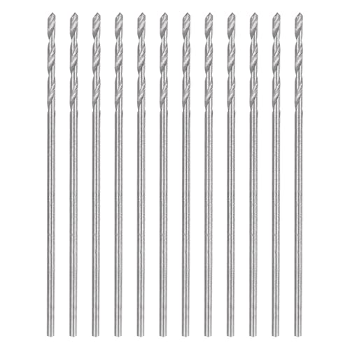 Image of sourcing map 12pcs Micro Jobber Twist Drill Bits #73 0.6mm / 0.0236" High Speed Steel HSS Mini Drilling Bit Tool for Stainless Steel Aluminum Wood Plastic