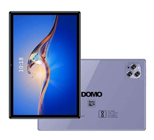 Image of DOMO Slate SL39 OS9 3C 10.1-inch LCD Display, 4G Calling Tablet PC with Glass Touch Screen, Volte, Dual SIM Slots, 4GB RAM, 32G Storage, 1TB Expandable, Octa Core CPU, GPS, Bluetooh (Purple)