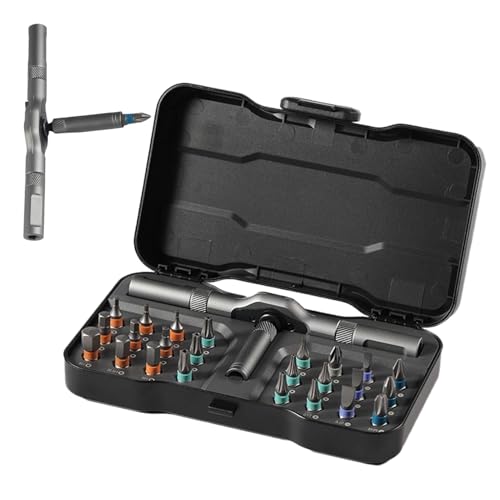 Weqizuerqi Juego De Destornillador De Trinquete Portátil | Juego De Varillas Magnéticas | Kit De Herramientas De Mango En T Con Para Reparación Electrónica, Mantenimiento Automotriz, Computadoras Y
