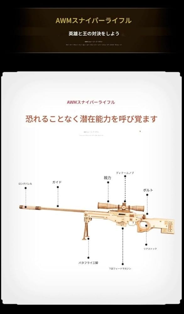 Cluebox クルーボックス】送料無料｜木製立体パズル｜謎解きパズルボックス｜ドイツ製｜大人向け謎解き｜ギフト プレゼントにおすすめ -  Kibidango Store 木製DIYパズル3D AKガンモデルクリエイティブギフト (AWM収納ボックス) [並行輸入品]