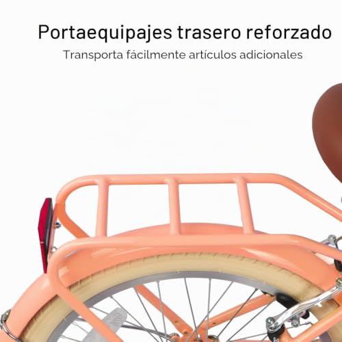 Miniatura 7 de Glerc Missy Crucero Femenino De 24 Pulgadas Bicicleta Infantil De 6 Velocidades Bicicleta Urbana Híbrida Juvenil, Adecuado Para Jóvenes De 12, 13, 14, 15 Años, Con Canastas De Sauce, Blanco