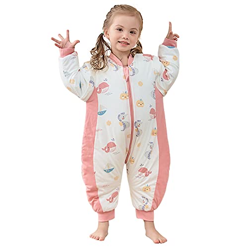 TURMIN Saco de Dormir de Algodón Ecológico 2.5 TOG con Mangas Desmontables para Bebé Niños 12-24 Meses