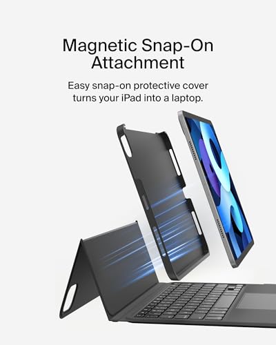 Image of Belkin Everyday Keyboard Case w /Cradle, Backlit Bluetooth Keyboard, Multi-Gesture Controls, Magnetic Apple Pencil Storage Compatibility, & Multimedia Keys for iPad Air 10.9 inch & iPad Pro 11 inch - Black