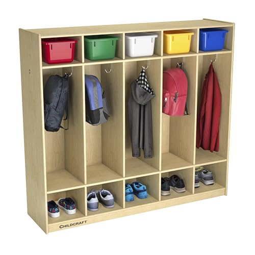 Childcraft 272044 Straight Sided Coat Locker, Wood, 53-3/4" x 13" x 48", Natural Wood Tone - Image 3