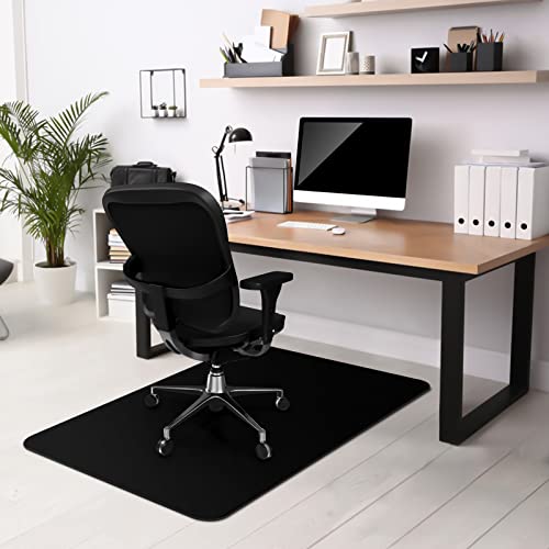Image of Kuyal Chair mat for Hardwood Floor 36 x 48 inches Rectangle Floor Mats Wood /Tile Protection Mat for Office & Home, Black