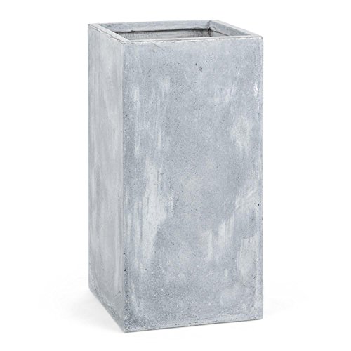 Bild zu blumfeldt Solidflor Pflanzkübel Pflanztopf Übertopf Blumentopf (40 x 80 x 40 cm, Fiberton, Beton-Optik, frostsicher, niedriges Gewicht, sicherer Stand) hellgrau