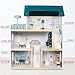 Lil' Jumbl Kids Wooden Dollhouse, 17-Piece Accessories & Furniture are Included, with Balcony & Stairs, 3 Story Easy to Assemble Doll House Toy - Green