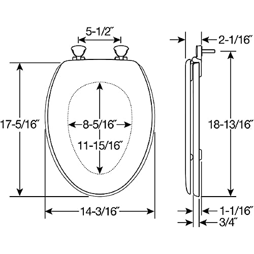 Mayfair Molded Wood Toilet Seat With Easy-Clean & Change Hinges, Elongated, White, 144Eca 000 #TOP3