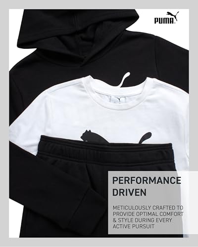 PUMA Boys Sweatpants Set - 3 Piece Fleece Pullover Hoodie Boys TShirt and Jogger Pants Youth Kids Activewear Set (8-16) - Image 4