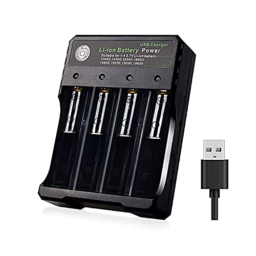 18650 Smart Battery Charger 4Bay, Smart Rechargeable Battery Charger 4 Slot Fast Charging for Batteries Li-ion Batteries (New 4Bay not Batteries)