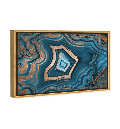 Oliver Gal Dreaming About You Geode Framed Abstract Wall Art, 24" X 16", Blue #TOP1