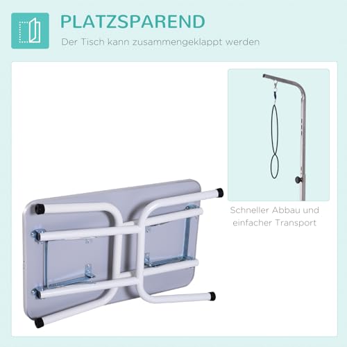 PawHut Trimmtisch klappbar Tierpflegetisch Schertisch Pflegetisch für Hunde Katzen Metall Blau 81 x 48,5 x 80 cm