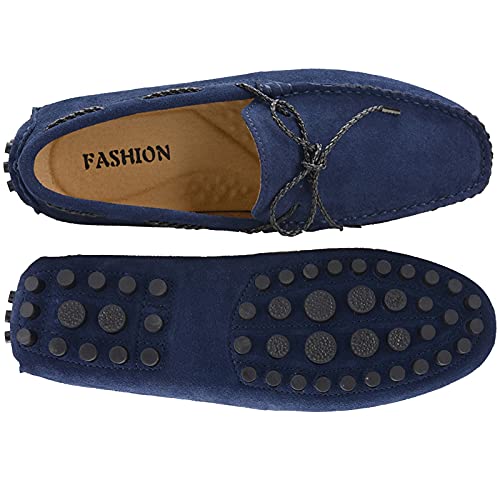 Slip-on Loafer for Men Flats Bow-Tie Suede Leather Dress Driving Moccasins Casual Boat Shoes2