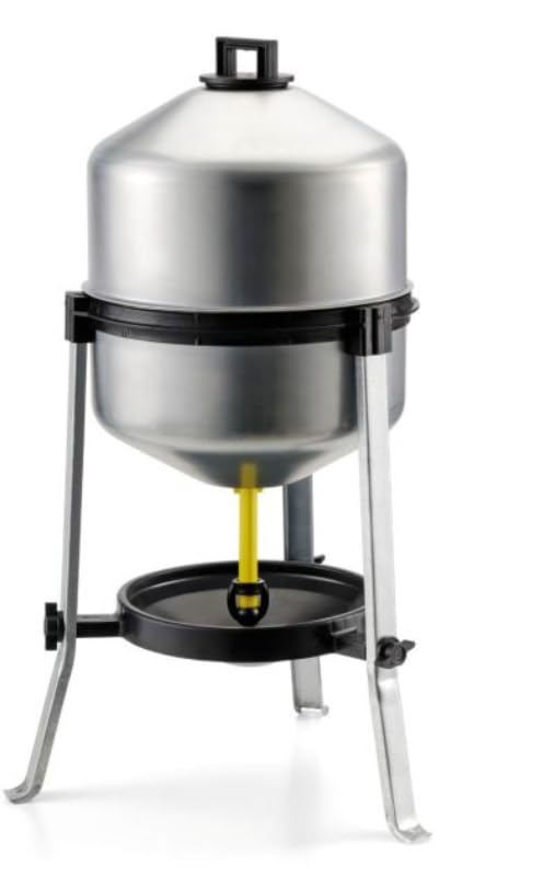 Abreuvoir Poules en tôle zinguée avec réservoir de 25 litres, Facile à remplir, déranger et Nettoyer