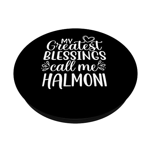 My Greatest Blessings Call Me Halmoni Korea Korean Grandma PopSockets Swappable PopGrip, Black - Image 2