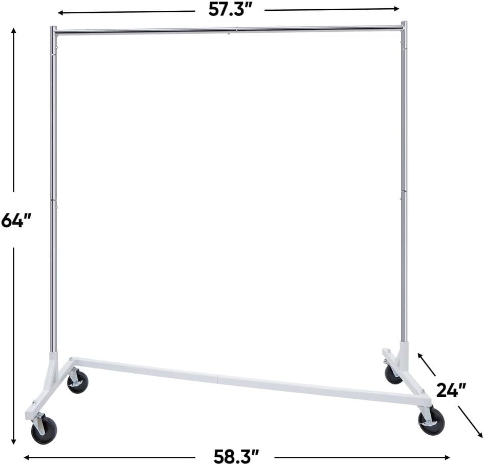 Heavy Duty Garment Rack Rolling Clothes Rack Collapsible Clothing Rack On Wheels