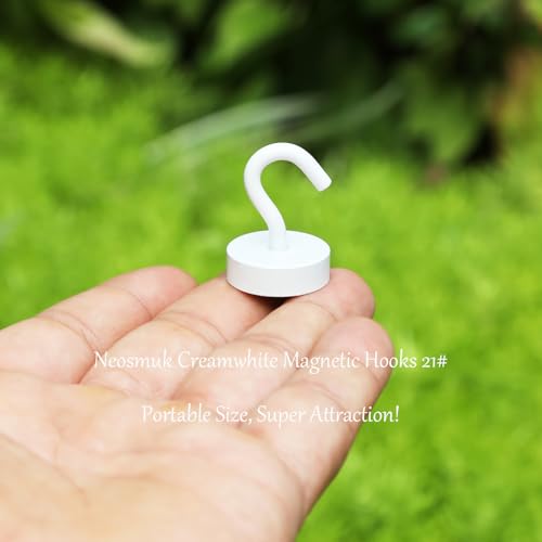 Image of Neosmuk Magnetic Hooks Steel Tube Design for Cruise,40lb+ White,10 Pack | Cruise Ship Essentials,Heavy Duty Magnett Hooks for Cabins, Refrigerator, Grill, Hanging, and Travel Extra Strong Must-Haves