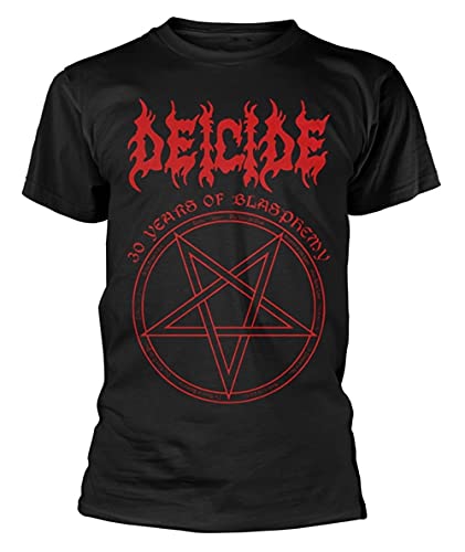 Plastic Head Deicide T Shirt 30 Years of Blasphemy Band Logo Nouveau Officiel Homme Noir Size L