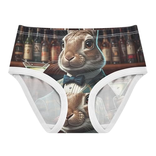 Cotton Toddler Underwear Floral Funny Rabbit Retro Bunny Panties Little Girl Fun Print Kids Briefs Undies 2t