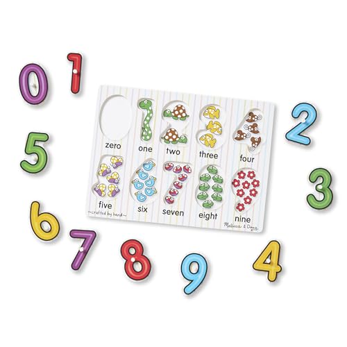 Melissa & Doug Lift & See Numbers Wooden Peg Puzzle - 10 Pieces - FSC Certified - image 7