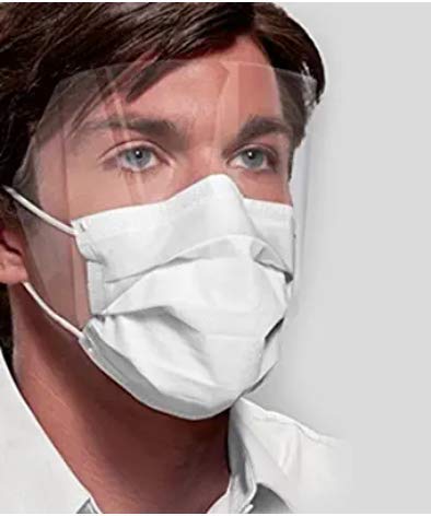 CrossTex GCPWS Ultra Sensitive FogFree Ear Loop Mask with Shield, White, Pack of 100