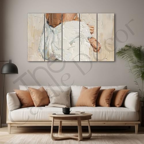 Image of The Castle Decor Abstract art painting with frame Big Size 27x48 Wall art for living room,Bedroom,Drawing room,Hotels-Wooden Framed-319