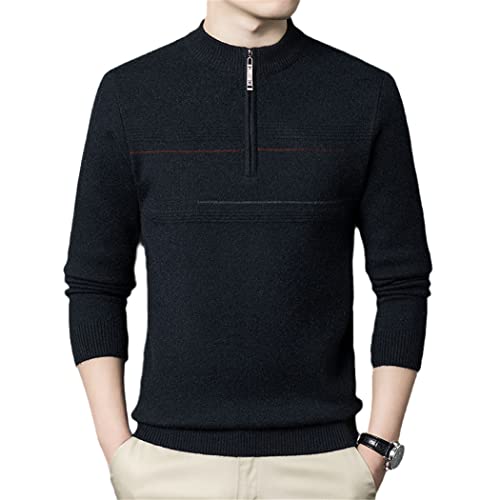 Pull en cachemire homme bleu marine pour style business décontracté automne