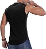 KUYIGO Men's Fashion Slim Sleeveless Henley Shirt Muscle Tank Top XL Black #4