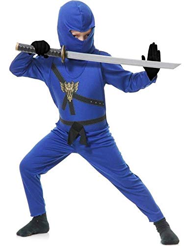 Charades Boys' Ninja Master Costume Medium Blue