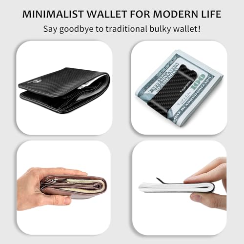Real Carbon Fiber Money Clip for Men, Minimalist Money Holder for Cash Credit Card Clip Front Pocket Men's Money Clips4